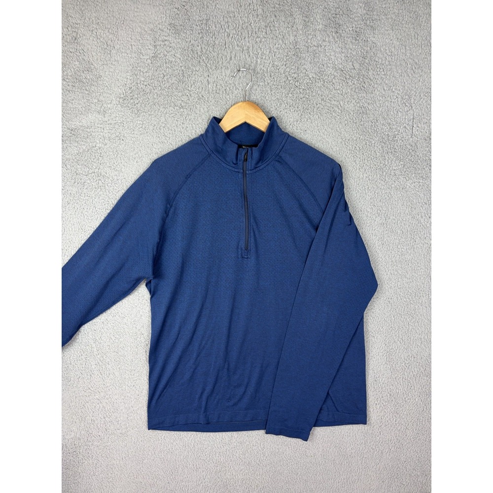 Rhone Mens Blue 1/4 Zip Performance Running Pullover Top 100143 Large